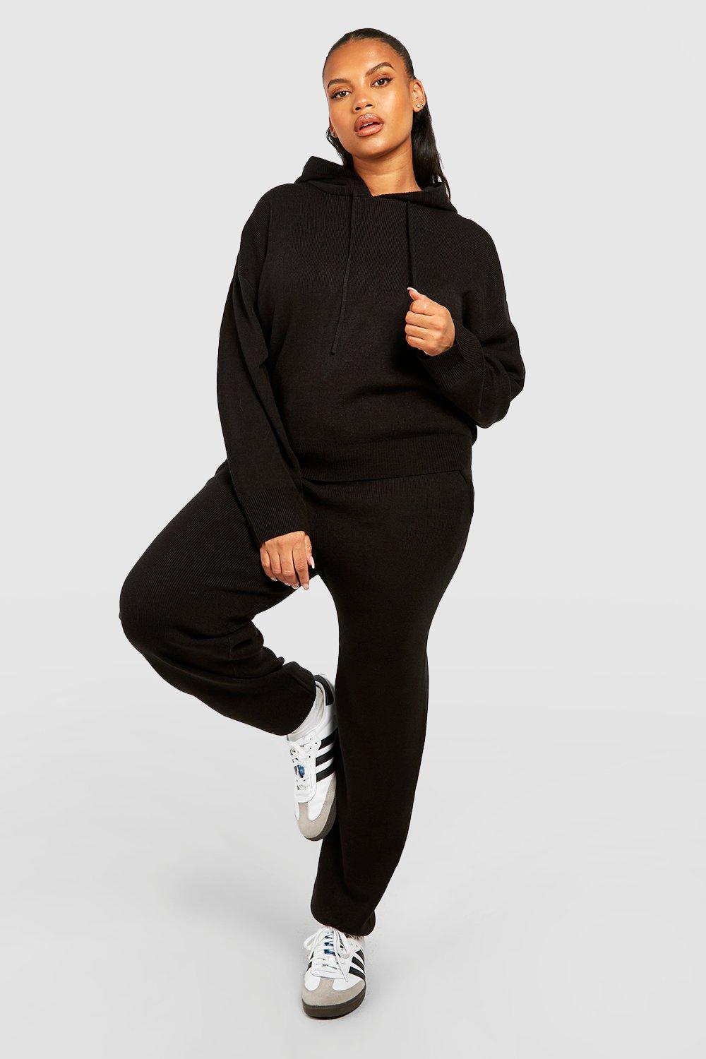 Plus Knitted Hoodie Loungewear Set boohoo