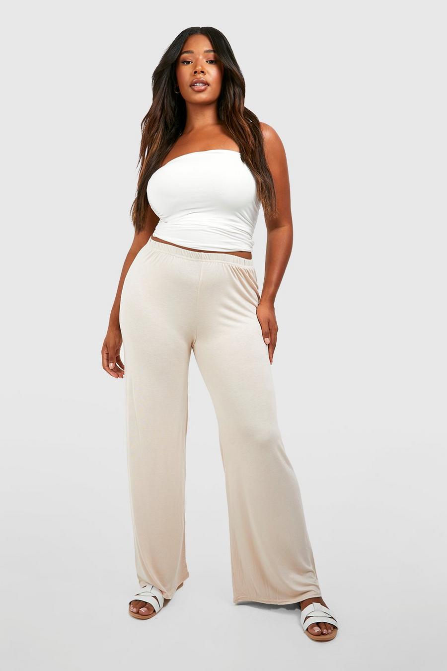 Stone Plus Basic Jersey Wide Leg Trousers image number 1
