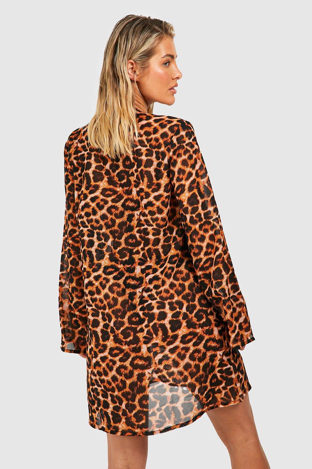 Animal print swim store cover up