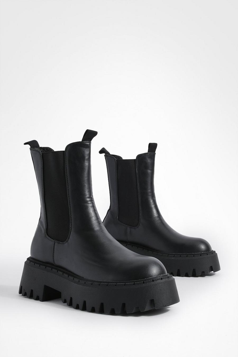 Black Super Chunky Chelsea Boots image number 1