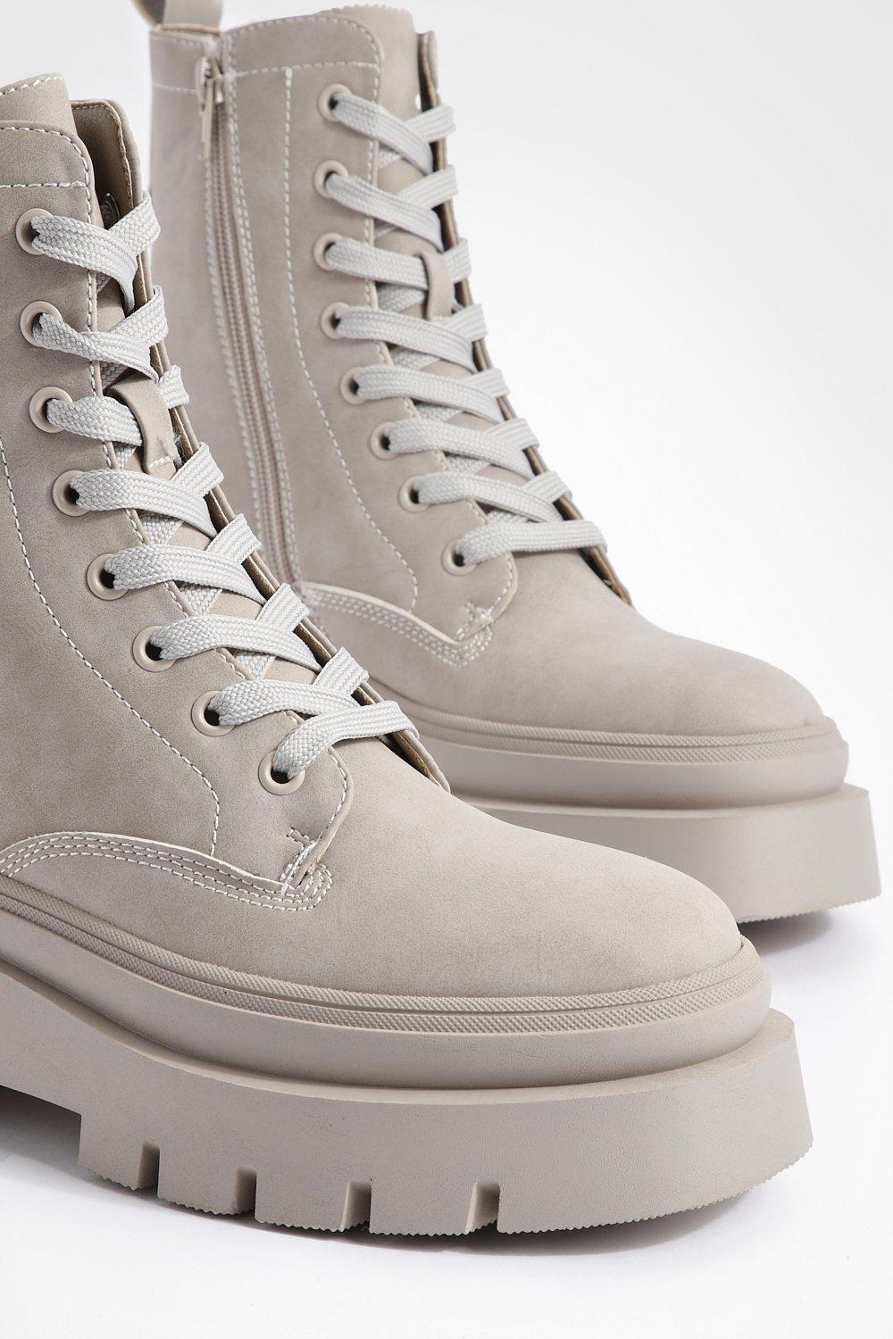 Double Sole Chunky Hiker Boots boohoo UK