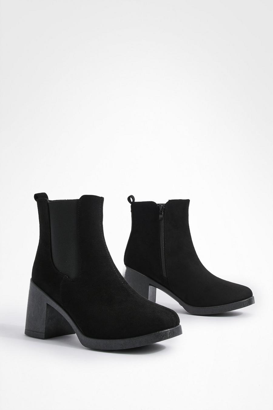 Black Low Heel Chelsea Boots image number 1