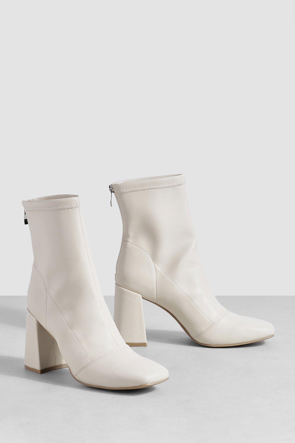 Boohoo 2024 white boots