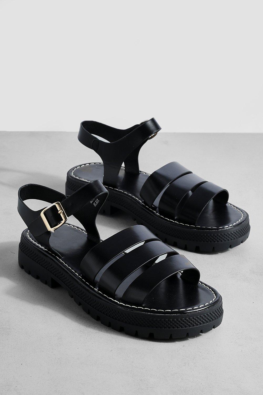 Chunky sole cheap black sandals