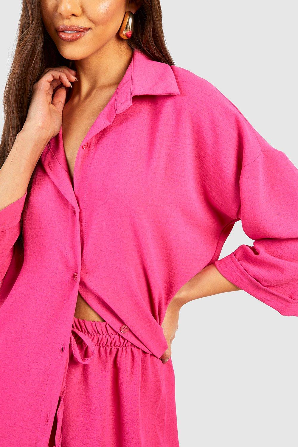 Hot Pink Oversized Shirt - Large