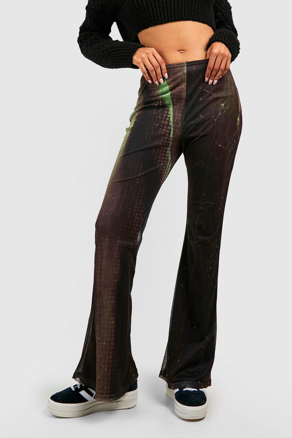 Abstract Printed Flared Trousers