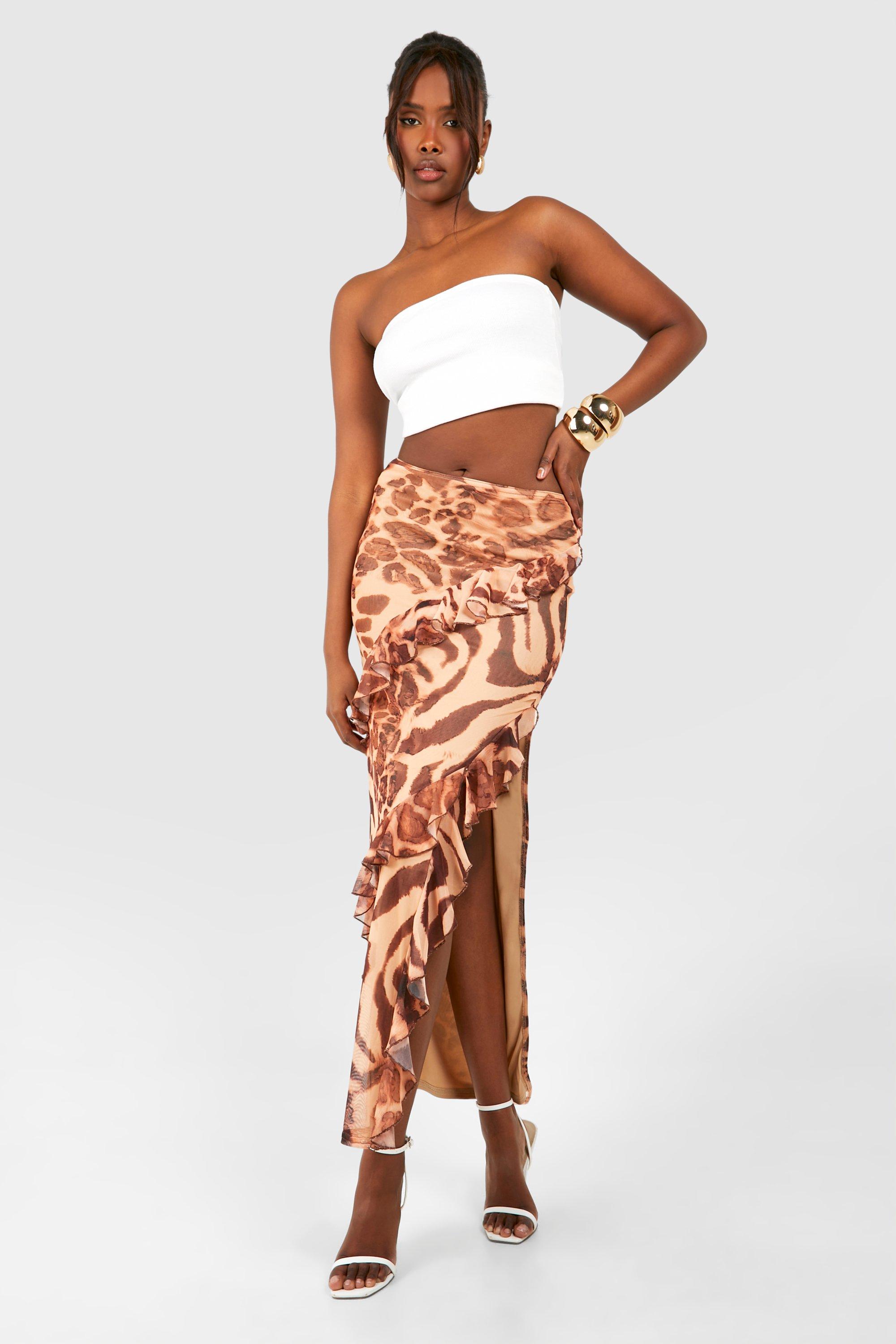 Bardot leopard wrap skirt hotsell