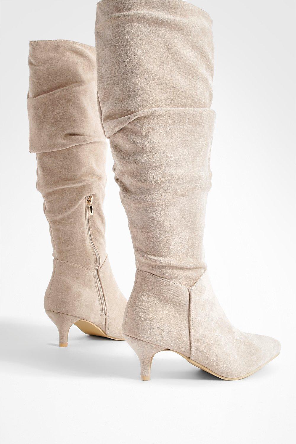 Knee high slouch shop boots with heel