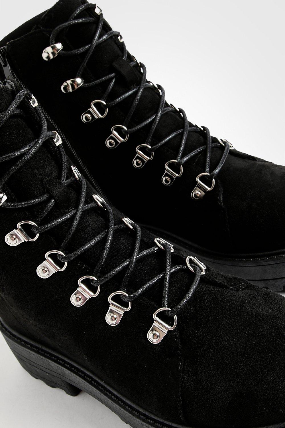 boohoo lace up hiker boots