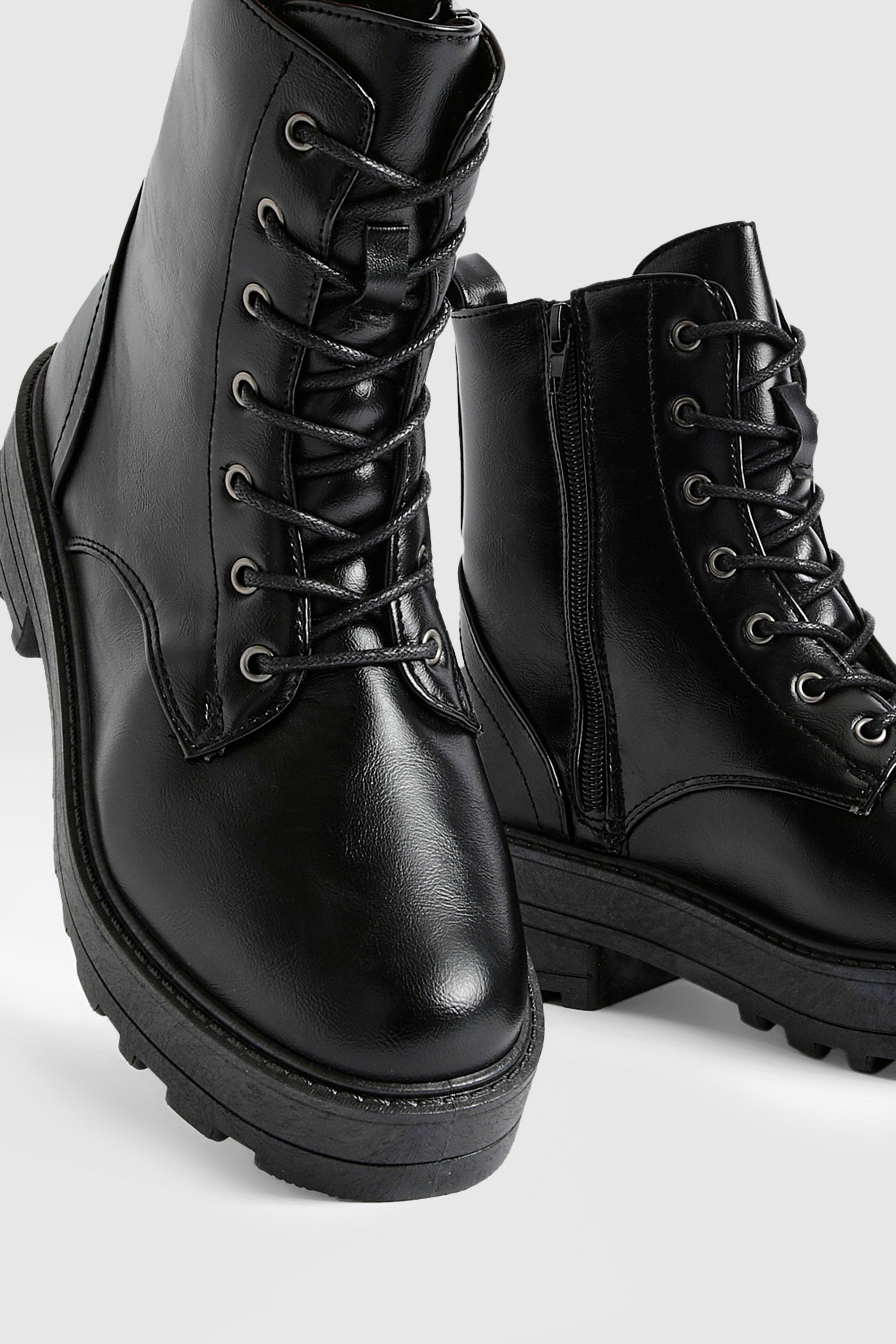 Boohoo combat boots best sale