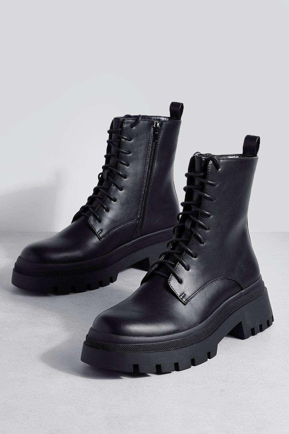 Chunky sole sale biker boots