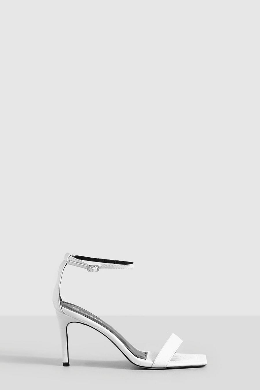 Loveliness White Ankle Strap Heels