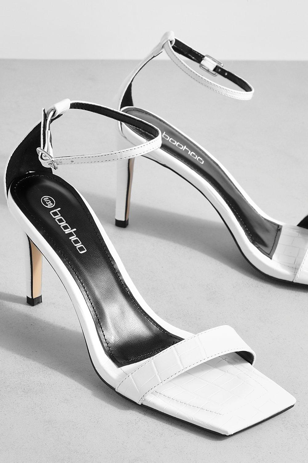 Loveliness White Ankle Strap Heels