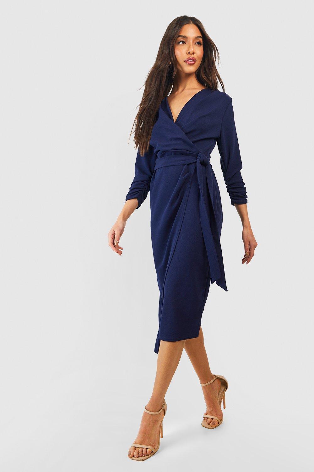 Tie Wrap Midi Dress | boohoo USA