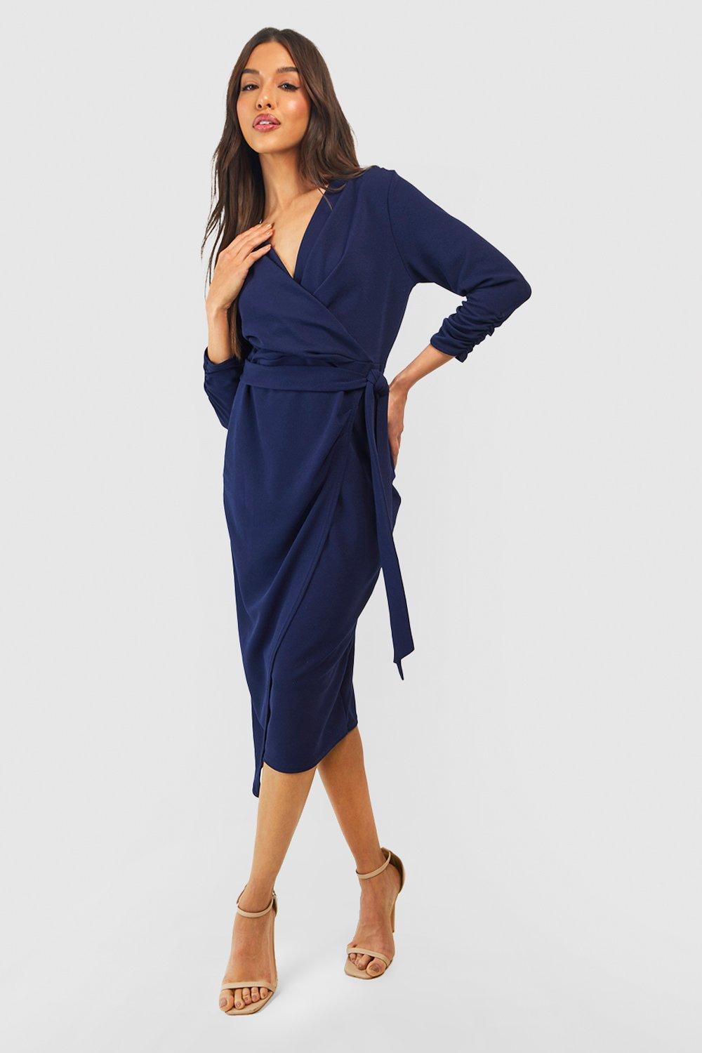 Boohoo navy clearance midi dress