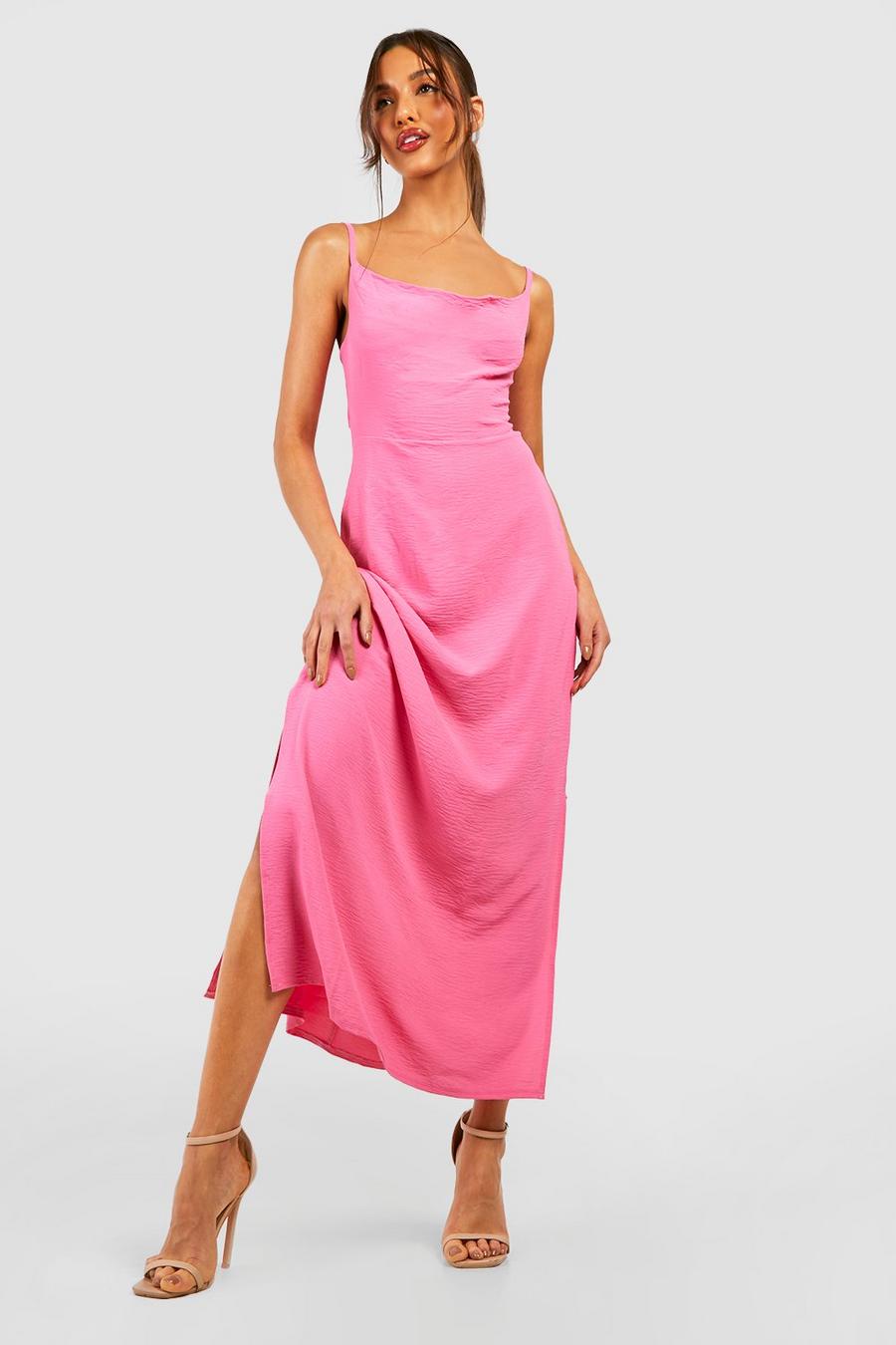 Pink Cowl Neck Midi Dress image number 1