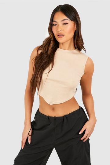 Basic Rib V Hem Tank Top Top stone