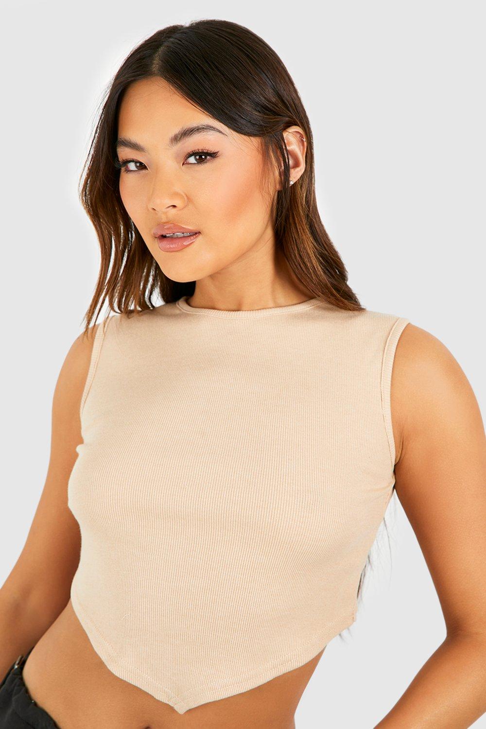 Basic Rib V Hem Vest Top