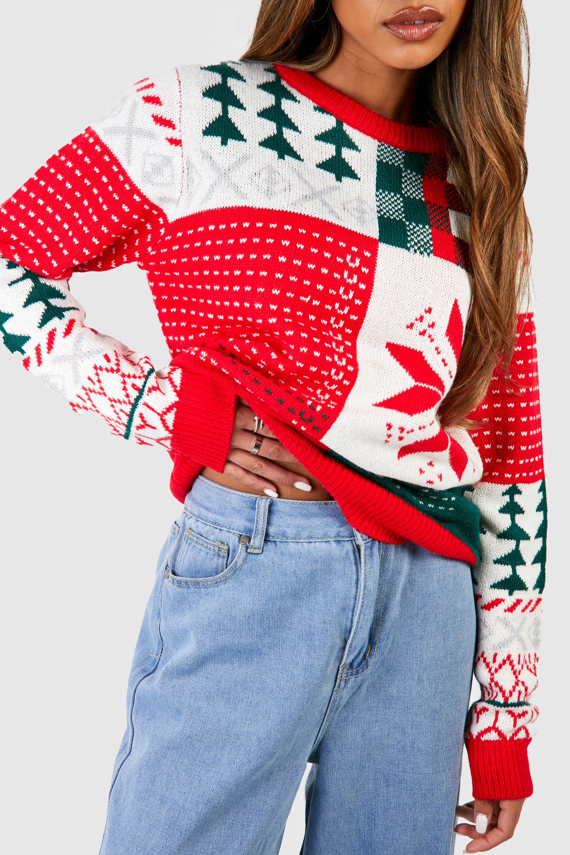 Vintage Patchwork Retro Christmas Jumper