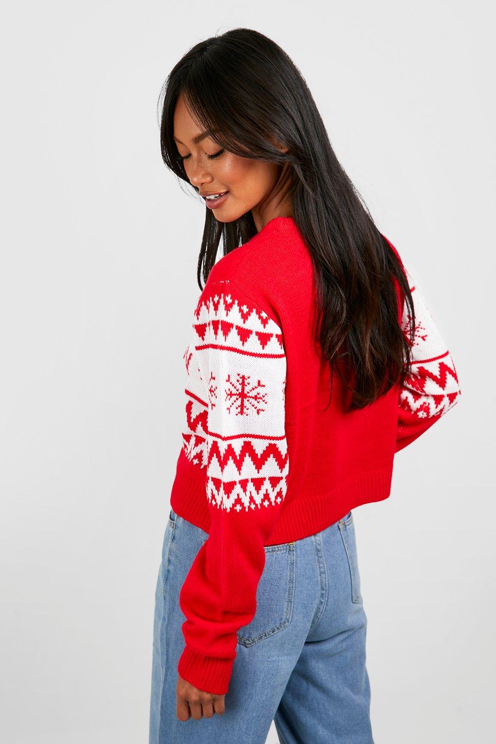 Cropped hot sale xmas jumper