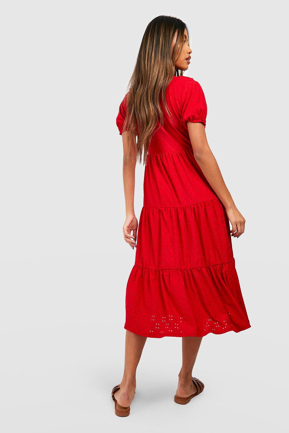 Robe rouge patineuse cheap femme