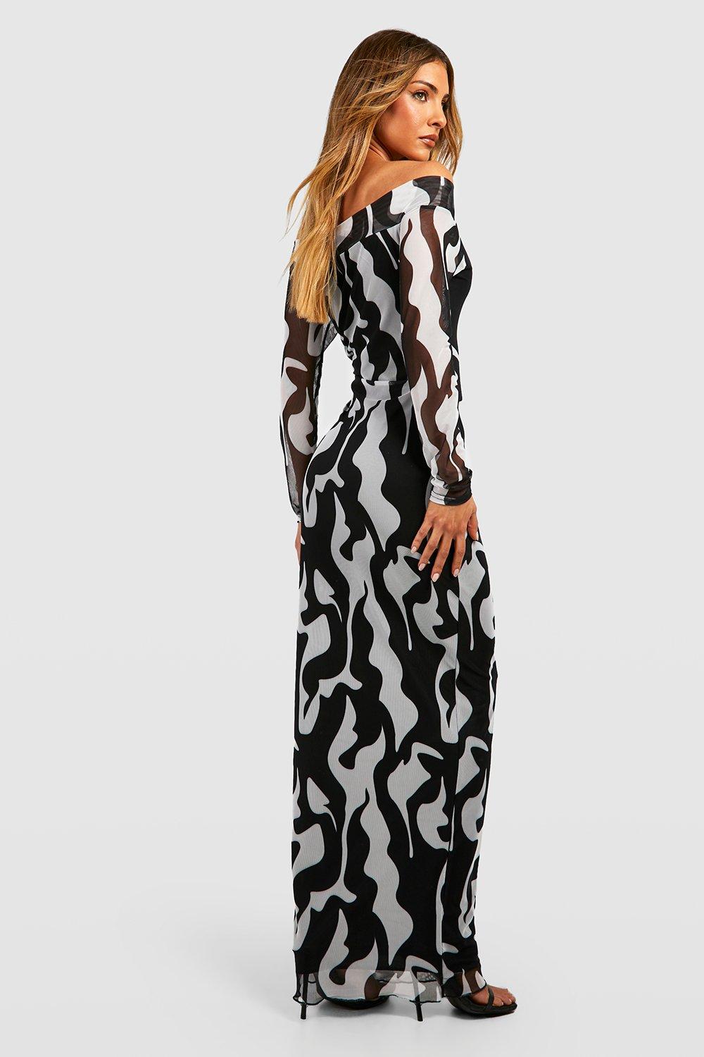 Black and white shop maxi dress uk