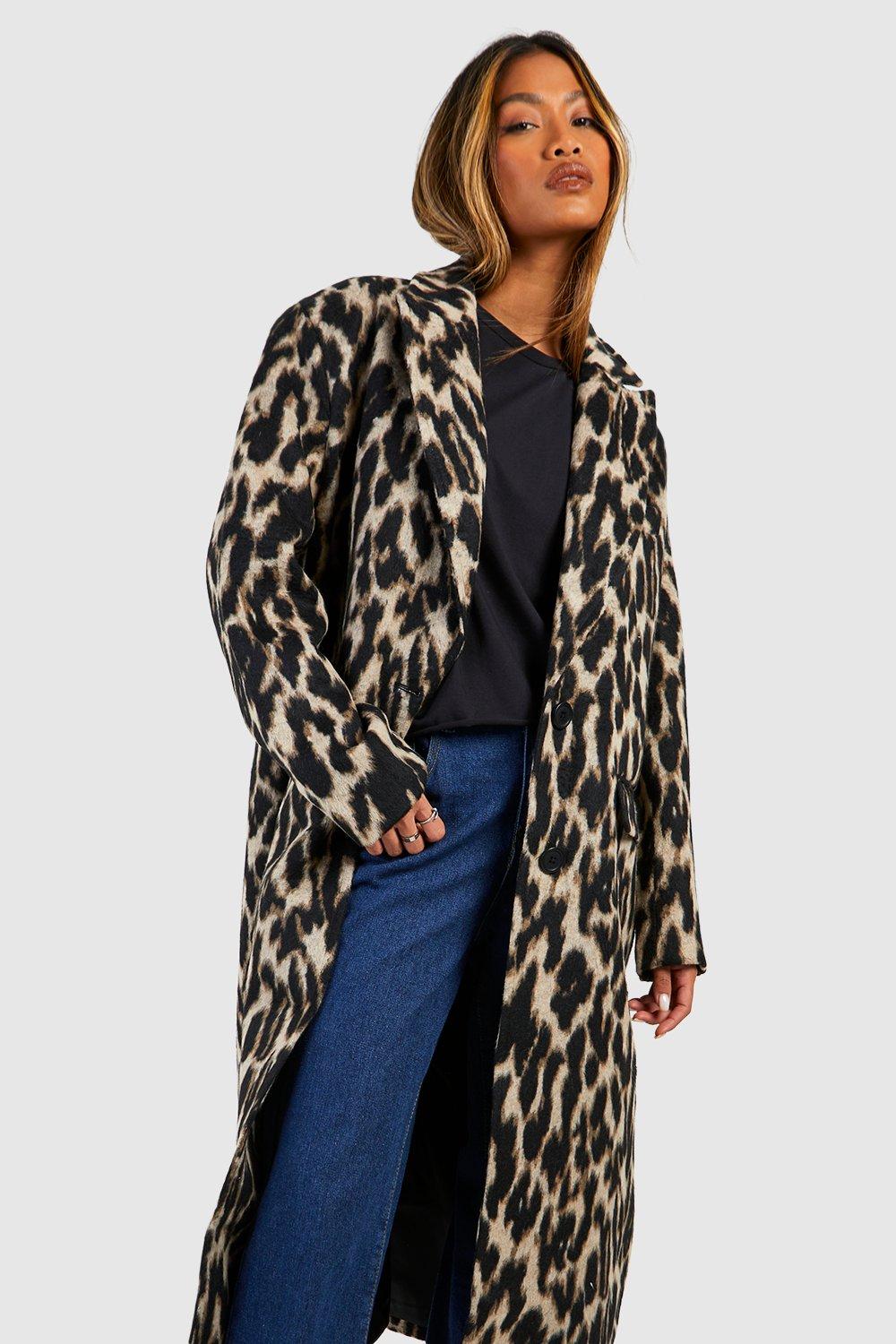 Animal print 2025 wool coat