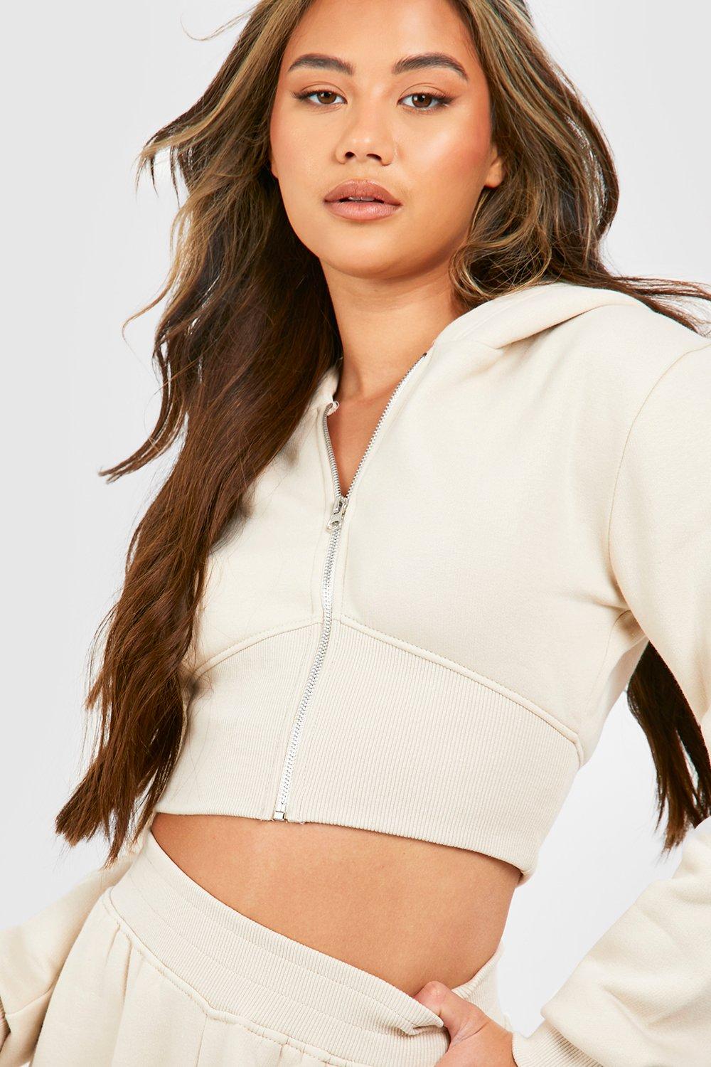 Corset Detail Cropped Hoodie And Straight Leg Tracksuit