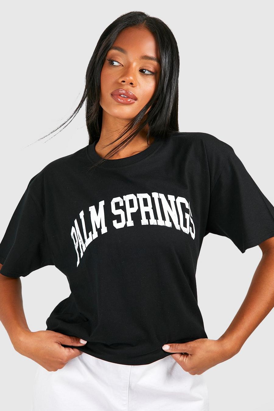 Black Palm Springs Printed Oversized T-shirt  