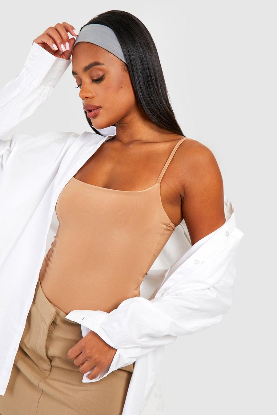 Mocha Strappy Double Layer Bodysuit image number 1