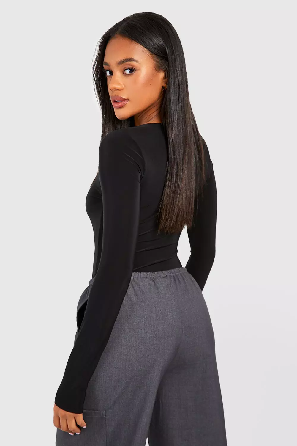 Long Sleeve Double Layer Bodysuit   alternative image