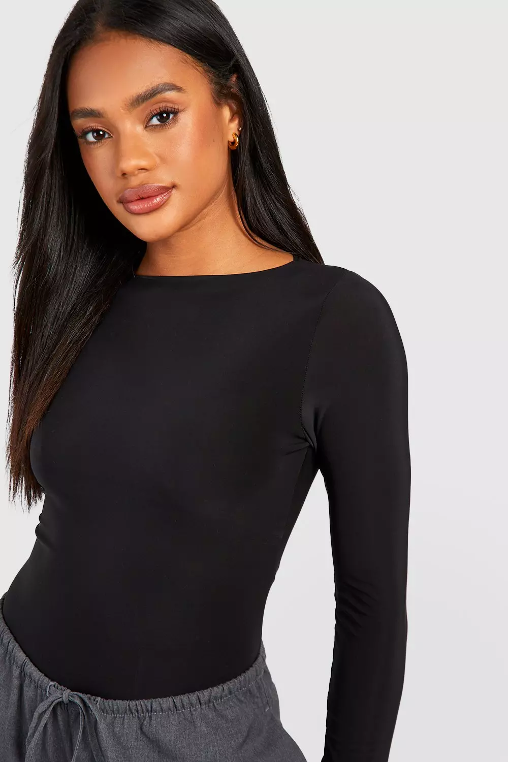 Long Sleeve Double Layer Bodysuit   alternative image