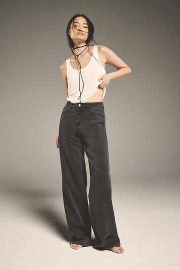 Black Basics High Waisted Wide Leg Jeans