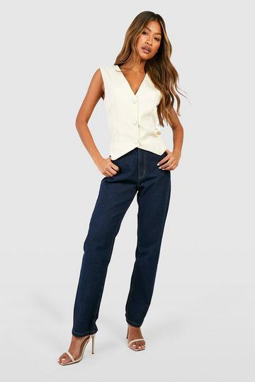 Basics High Waisted Straight Leg Jeans indigo