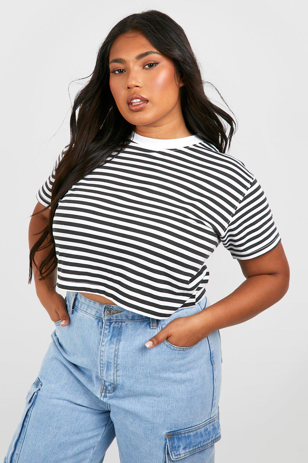 plus size crop t shirt