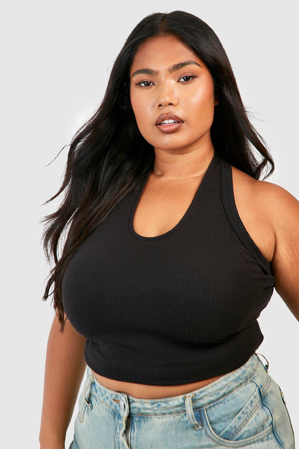 Plus size hot sale halter neck top