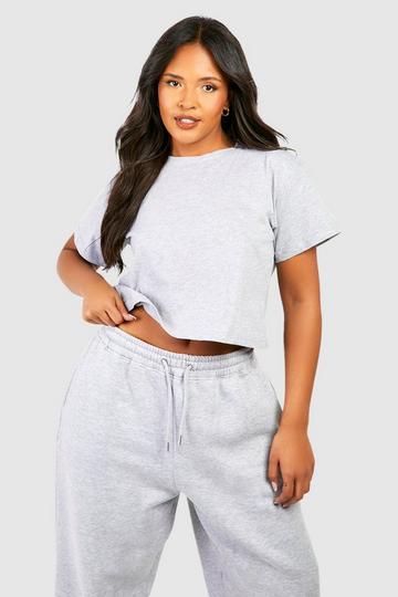 Plus Boxy Crop T-shirt grey