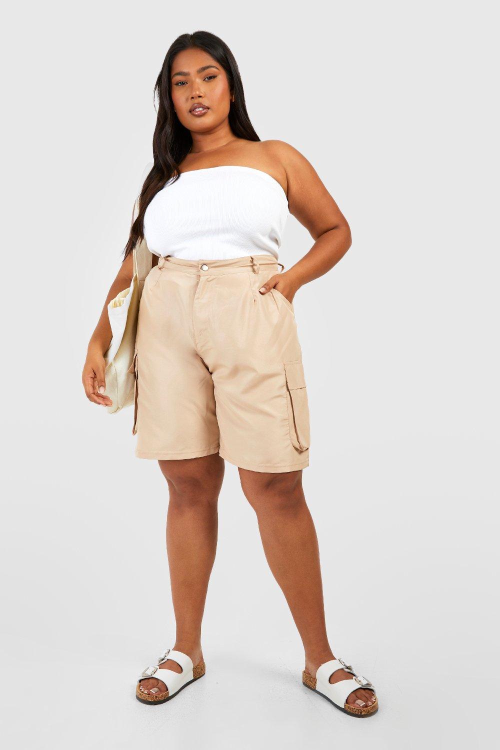 Plus size womens cheap cargo shorts