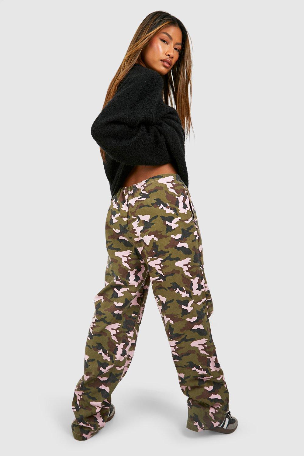 Pantalon discount militar rosa