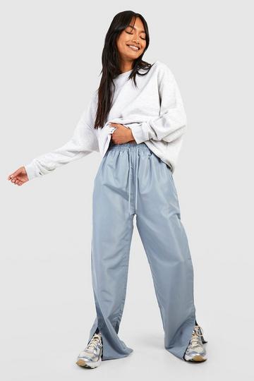 Wide Leg Split Hem Parachute Trouser slate grey