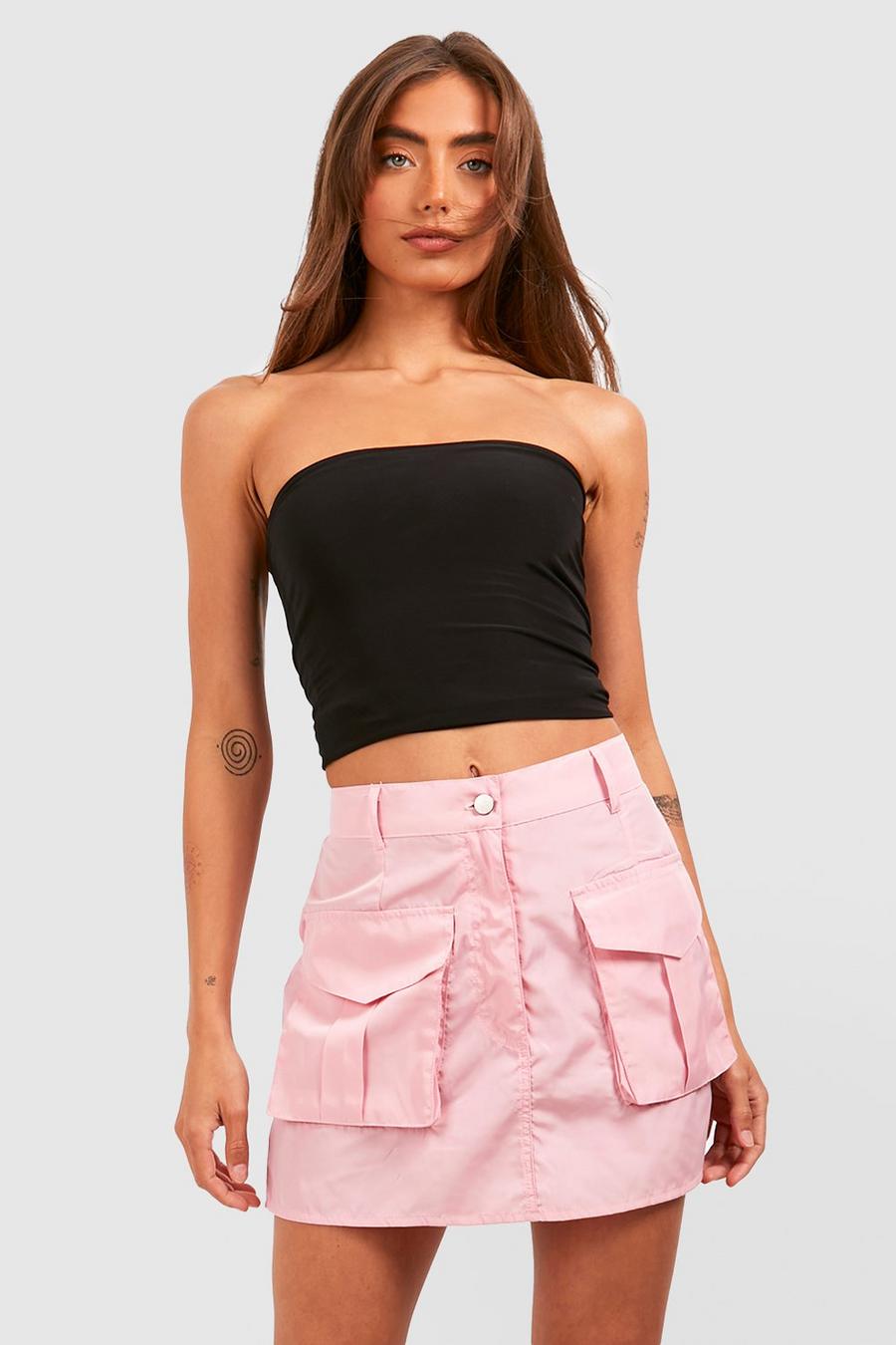 Baby pink Cargo Shell Mini Skirt