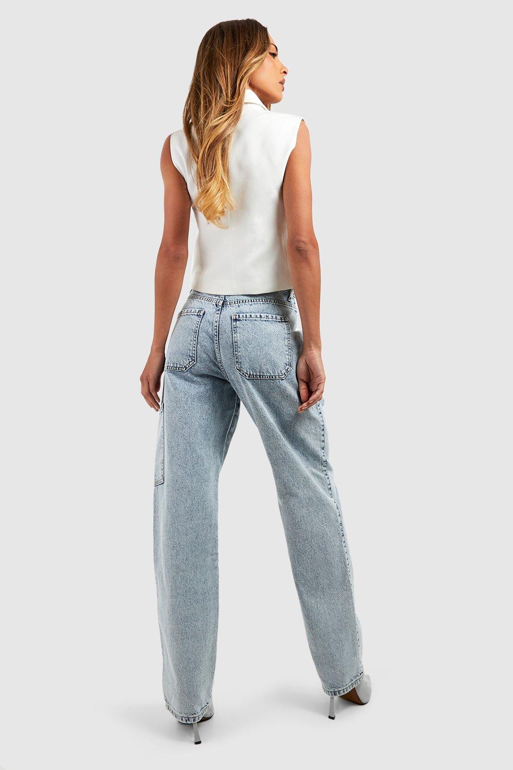 Denim Cargo Pants - Light denim blue/washed - Ladies