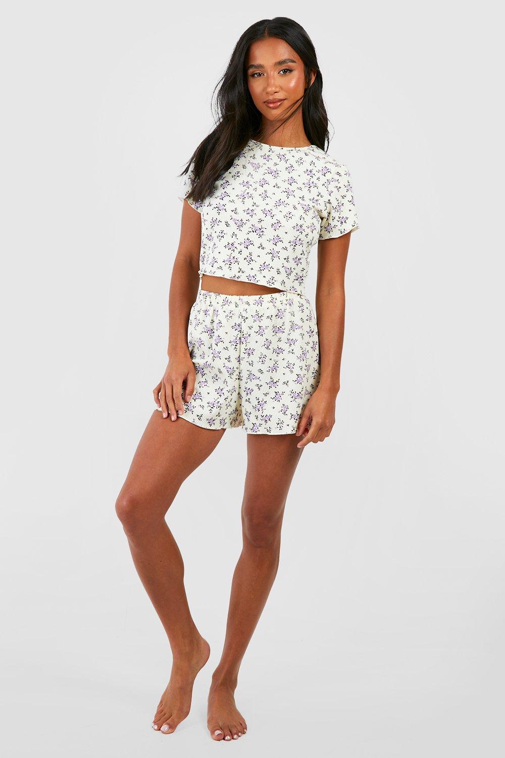 Floral short pyjamas sale