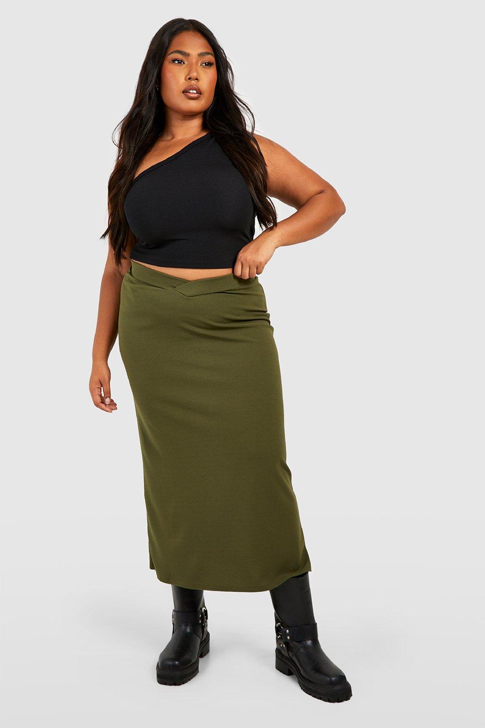 Plus size on sale khaki skirt tunic