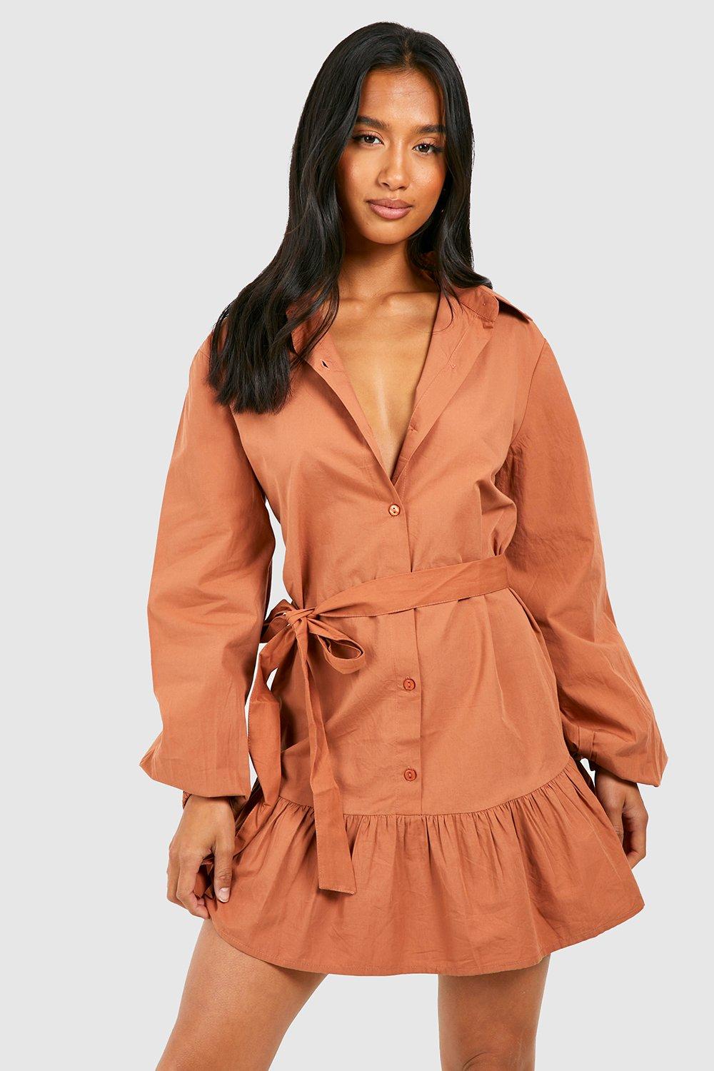 Boohoo petite hot sale shirt dress