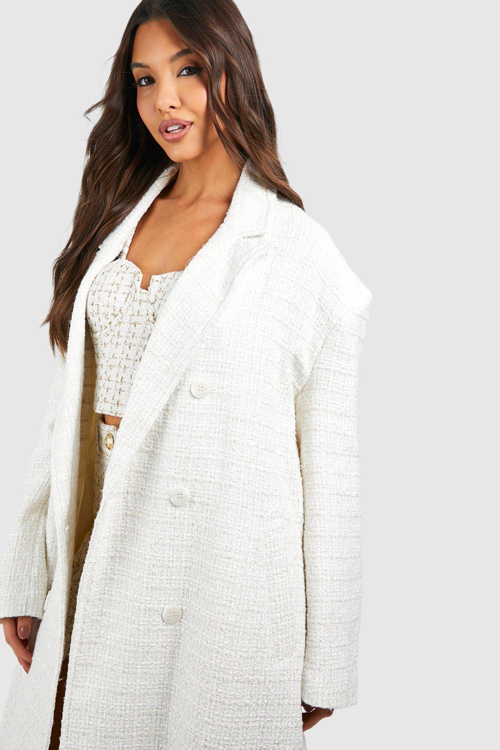 Boucle double hotsell breasted coat