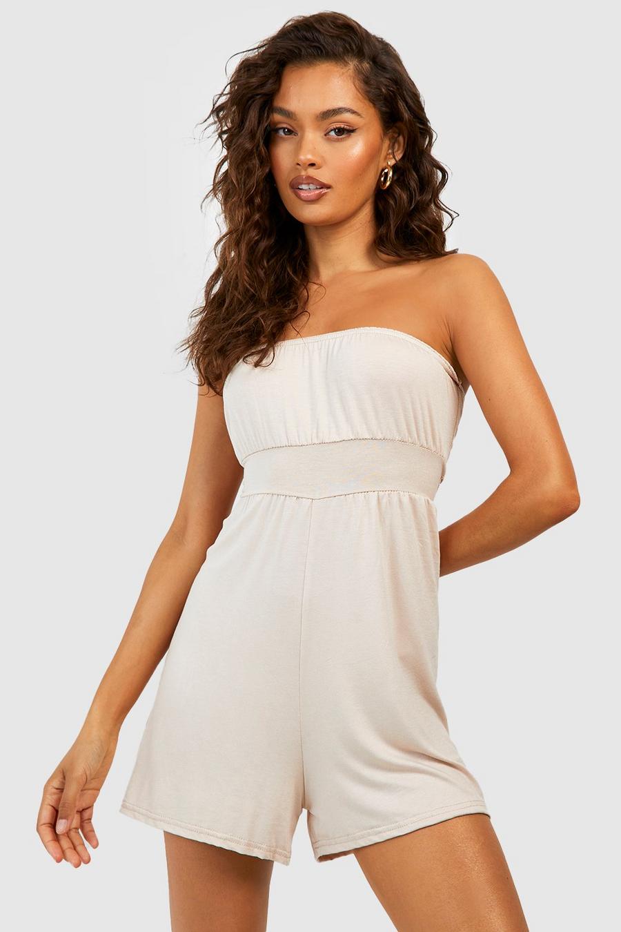 Stone Strapless Playsuit image number 1