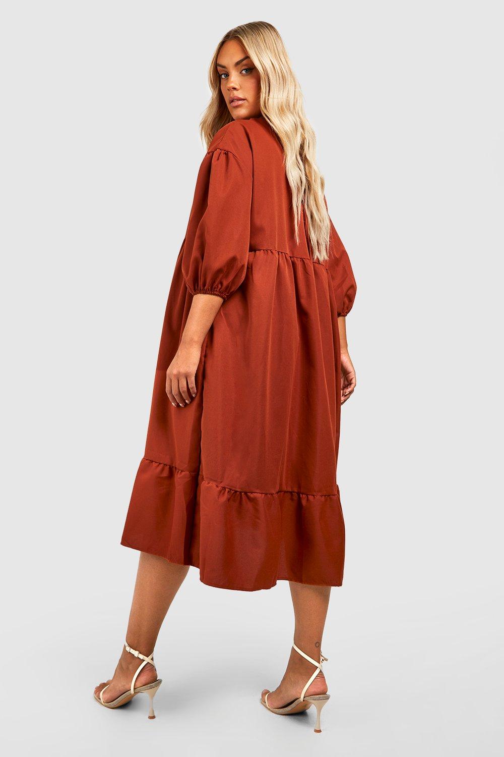 Boohoo terracotta dress sale