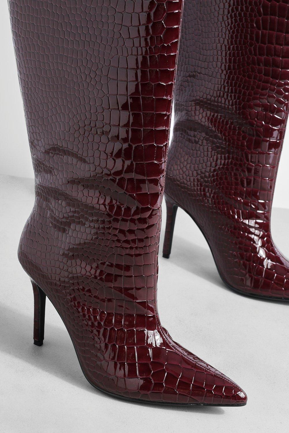 Burgundy best sale croc boots