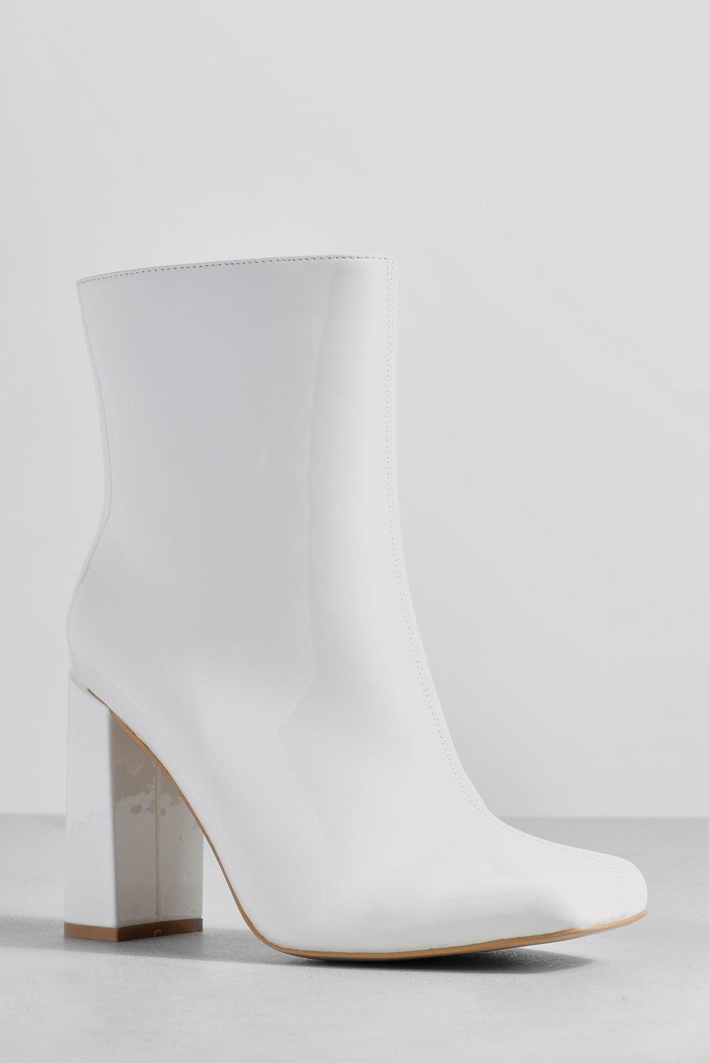 White ankle boots boohoo sale